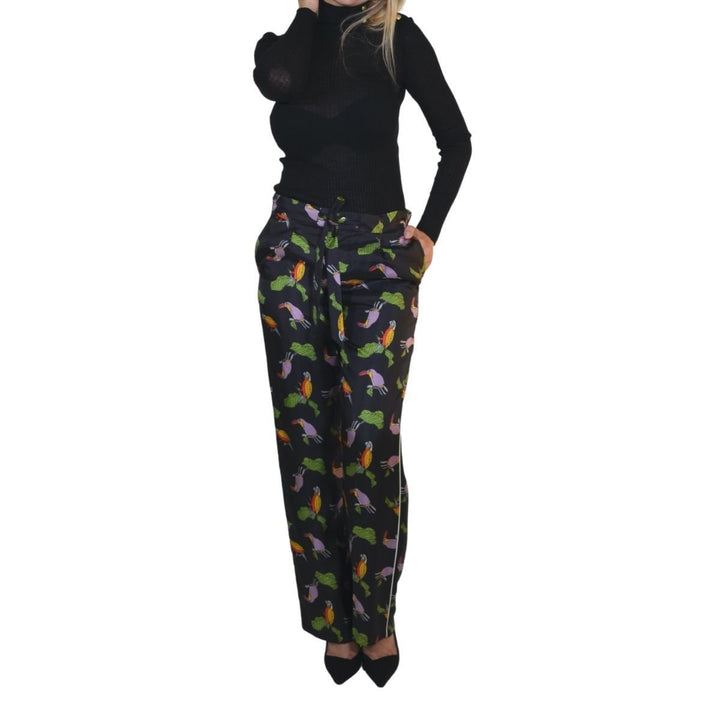 Toucan Print Pyjama Silk Pants