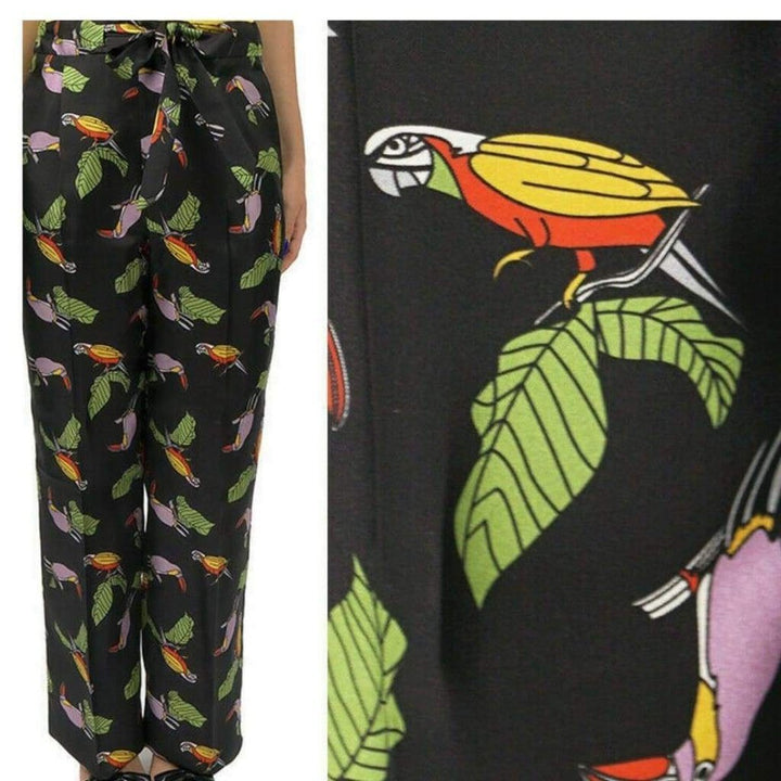 Toucan Print Pyjama Silk Pants
