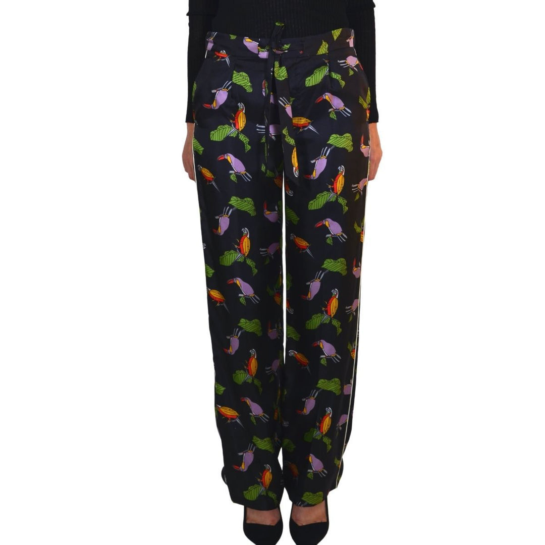 Toucan Print Pyjama Silk Pants