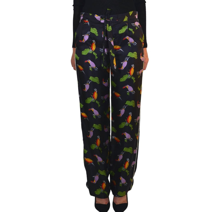 Toucan Print Pyjama Silk Pants
