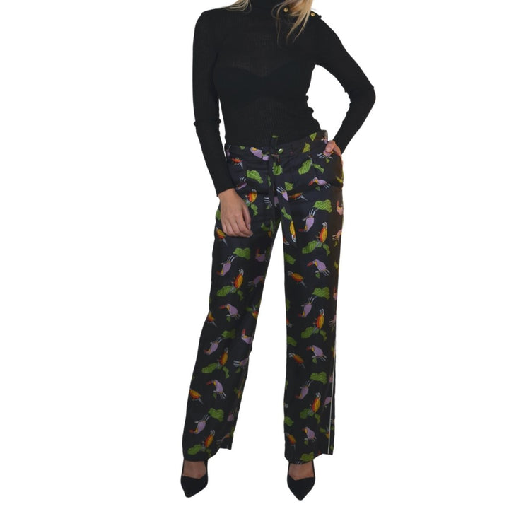 Toucan Print Pyjama Silk Pants