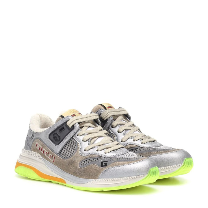 Ultrapace Metallic Leather Distressed Suede Sneakers