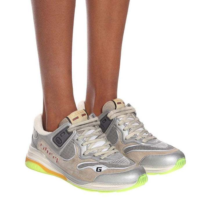 Ultrapace Metallic Leather Distressed Suede Sneakers
