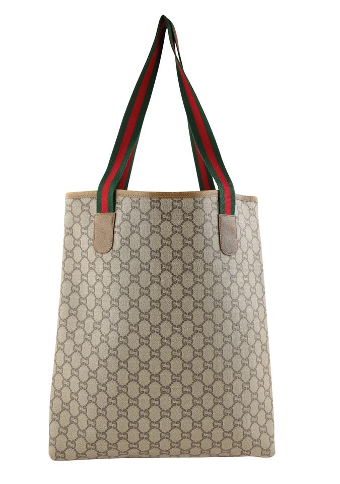 G*G Vintage Plus Brown Supreme Gg Canvas Tote
