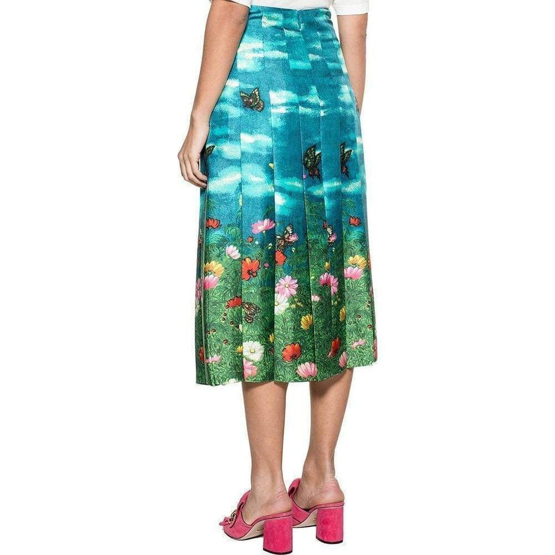 Vita Garden Pleated Silk Skirt