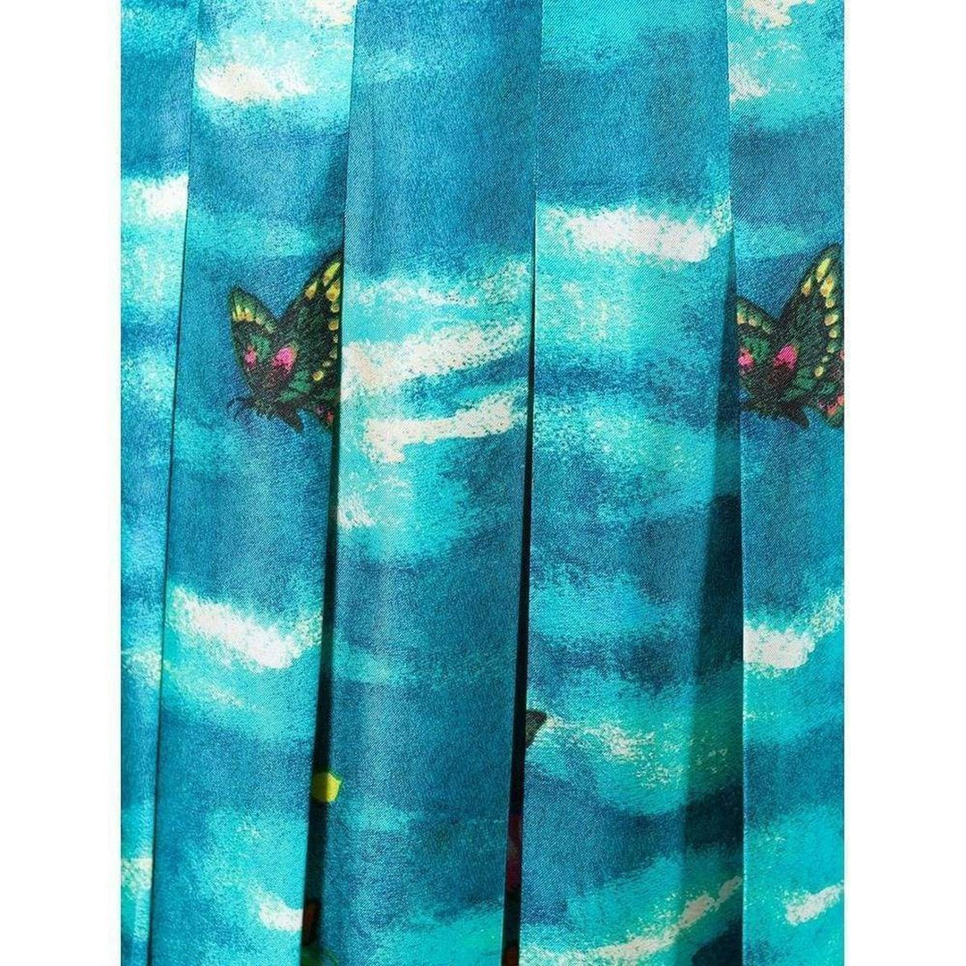 Vita Garden Pleated Silk Skirt