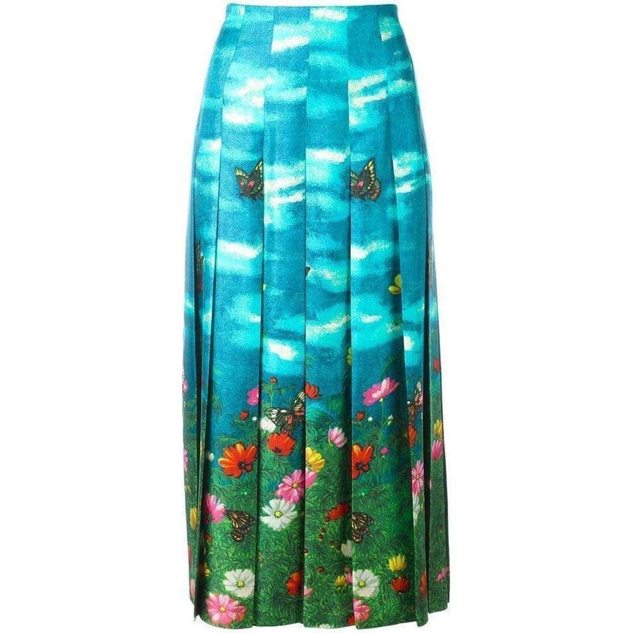 Gucci-Vita Garden Pleated Silk Skirt - Runway Catalog