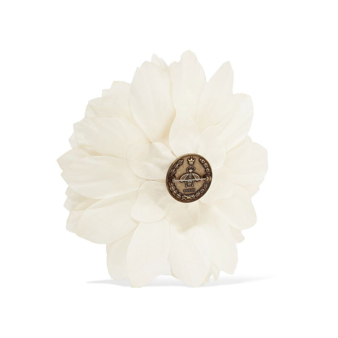White Silk Flower Brooch