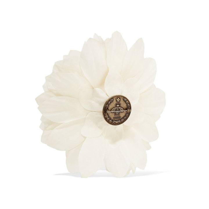 White Silk Flower Brooch