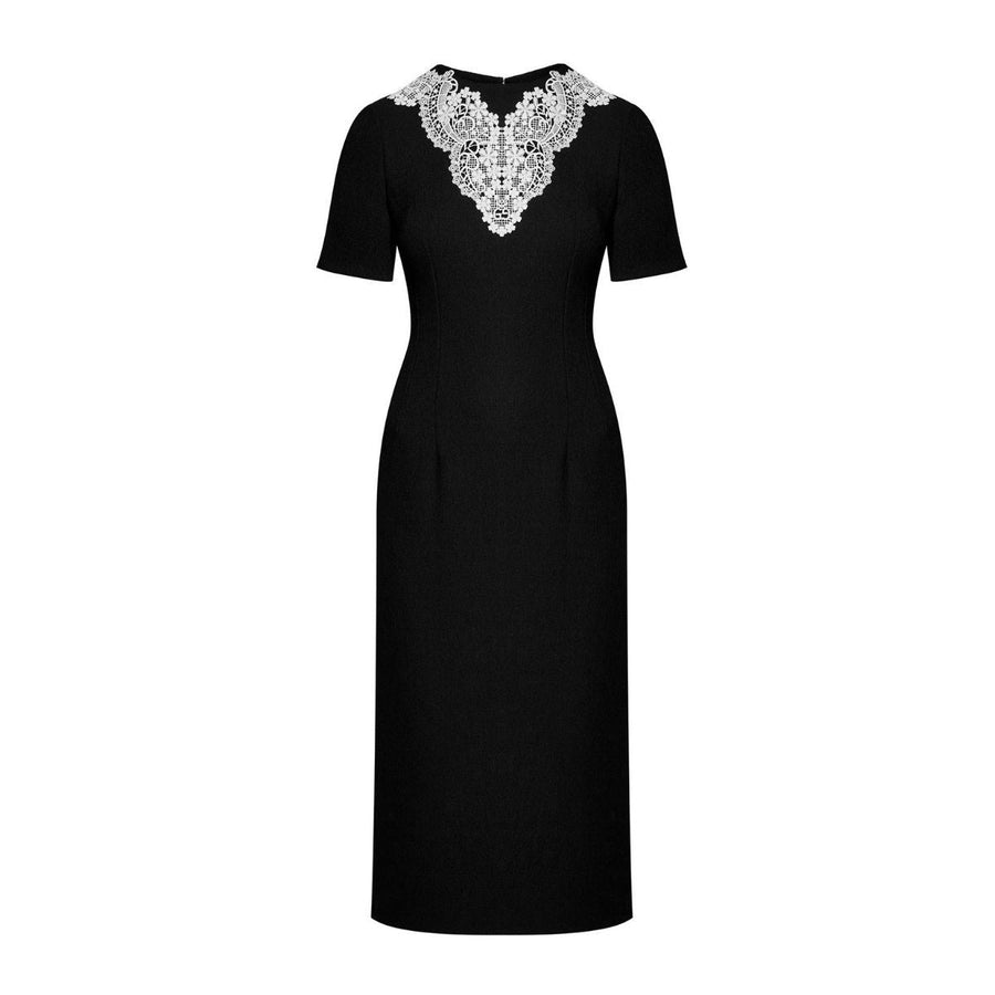Gucci-Wool Sable Lace Midi Dress - Runway Catalog