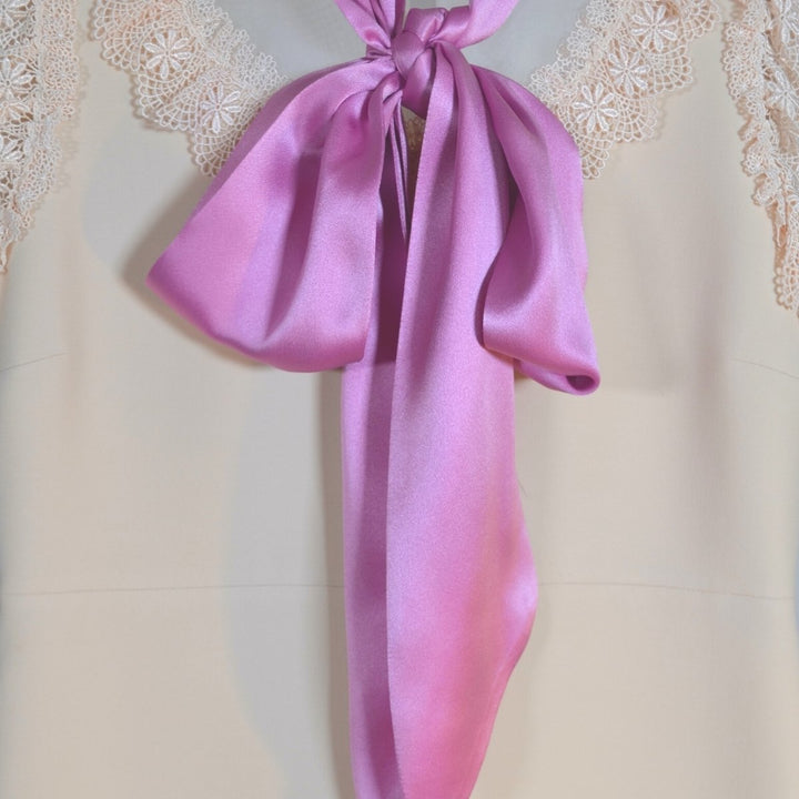 Wool & Silk Blend Mini Dress with Pussycat Bow