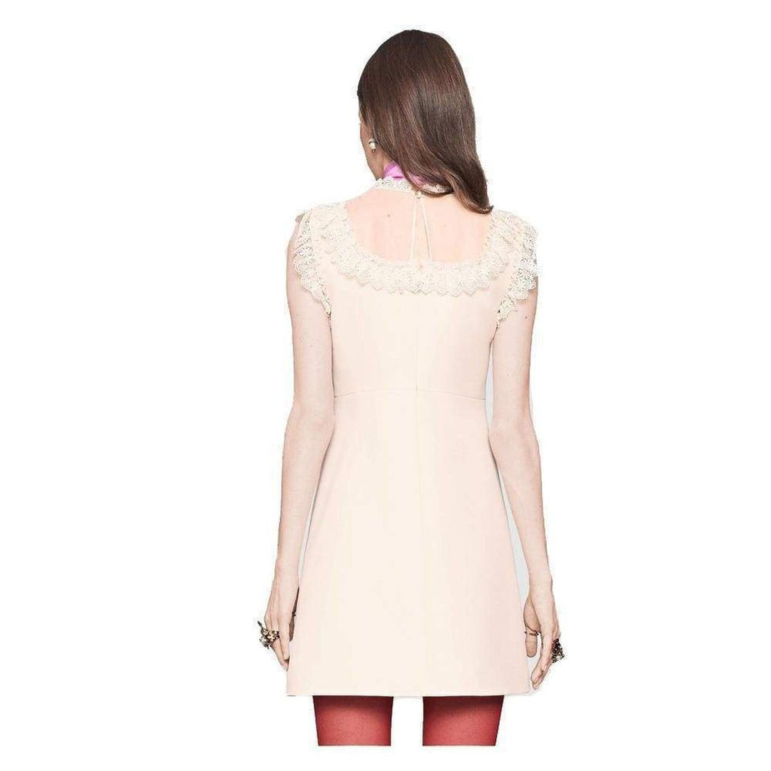 Wool & Silk Blend Mini Dress with Pussycat Bow
