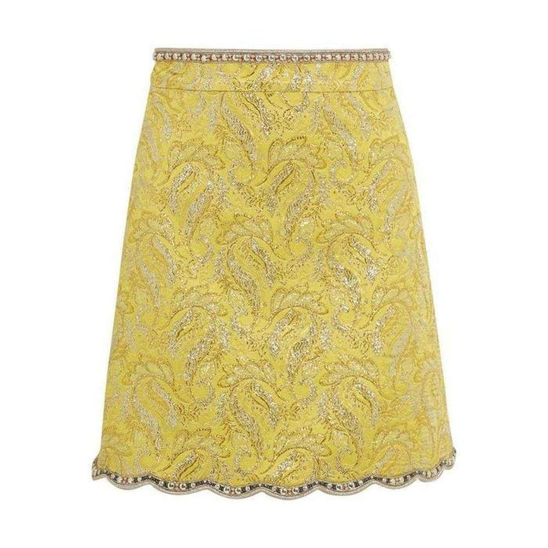 Gucci-Yellow Brocade Jacquard Mini Skirt - Runway Catalog
