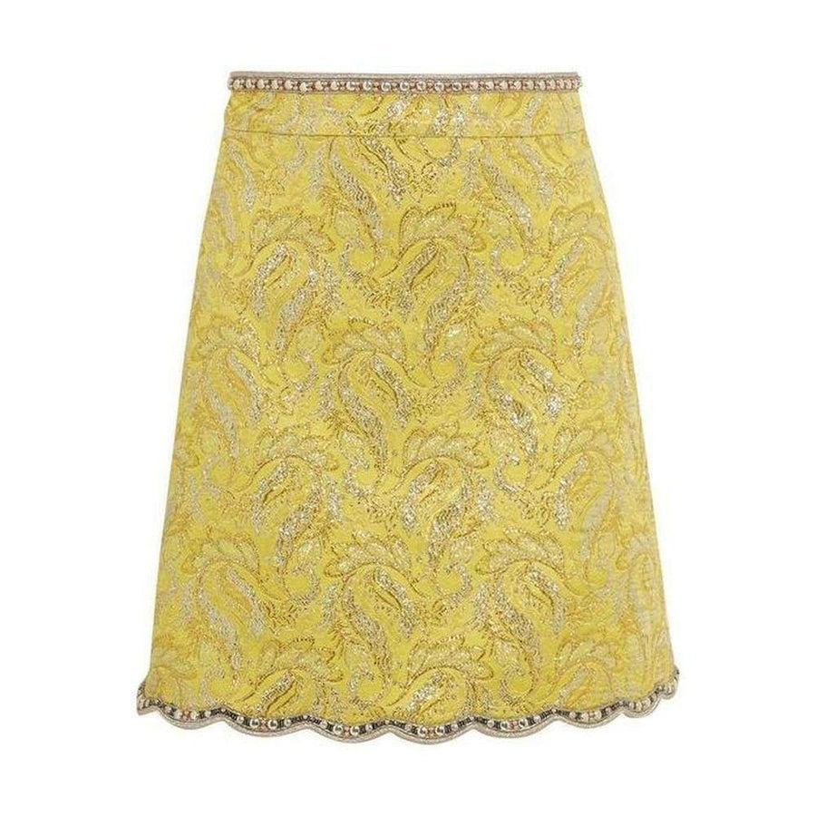 Gucci-Yellow Brocade Jacquard Mini Skirt - Runway Catalog