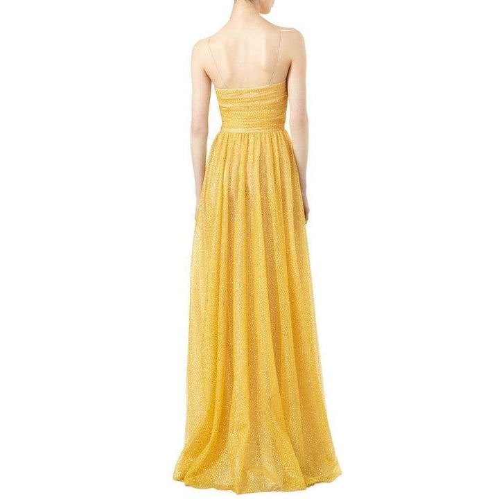 Yellow Glitter Tulle Gown