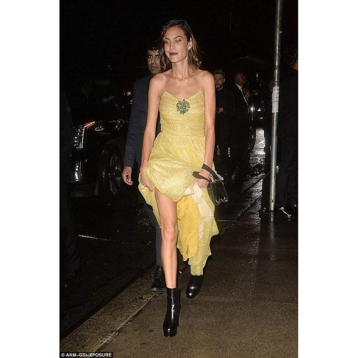 Yellow Glitter Tulle Gown