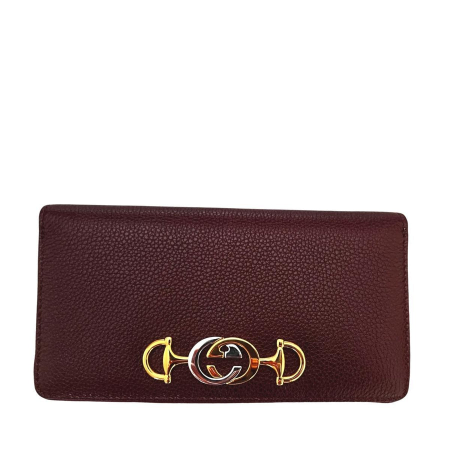 Gucci-Zumi Burgundy Zip Around Wallet - Runway Catalog