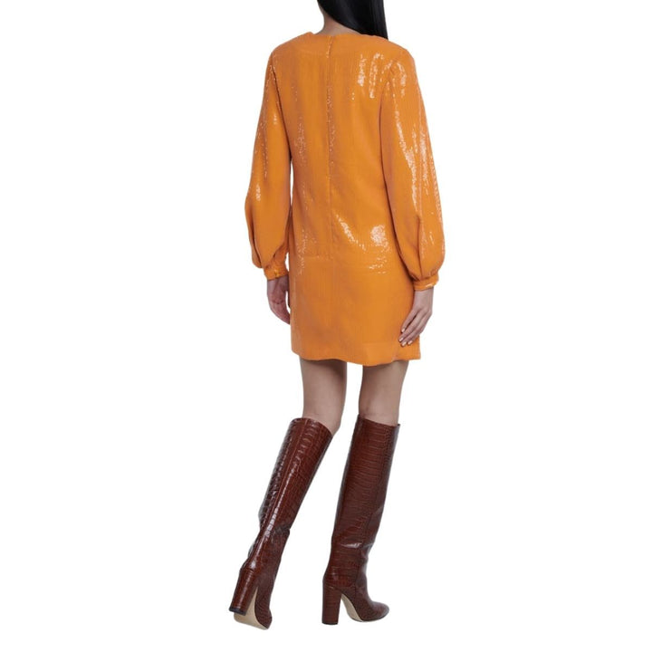 Long-Sleeve V-Neck Wrap Mini Dress