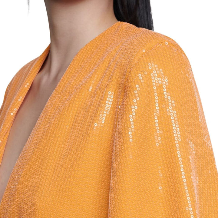 Long-Sleeve V-Neck Wrap Mini Dress