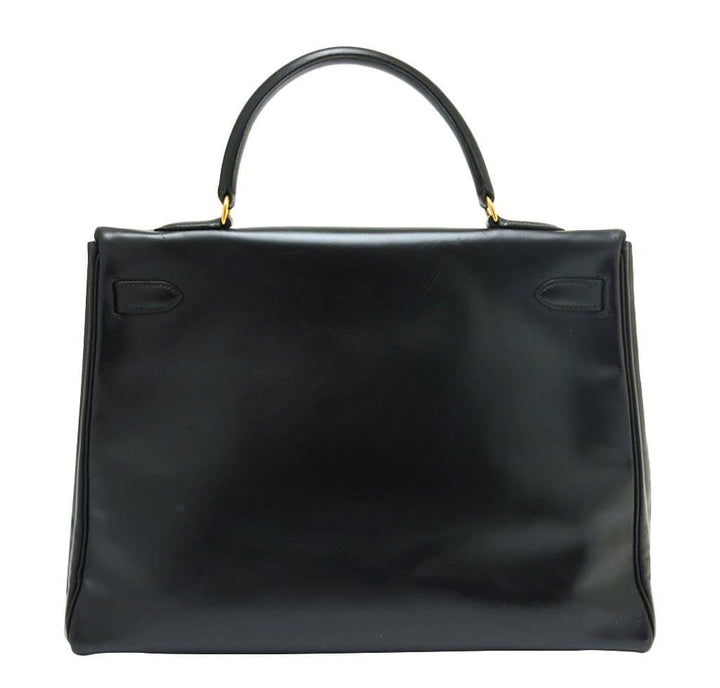 Hermès Kelly 35 Black Box Calf Bag GHW