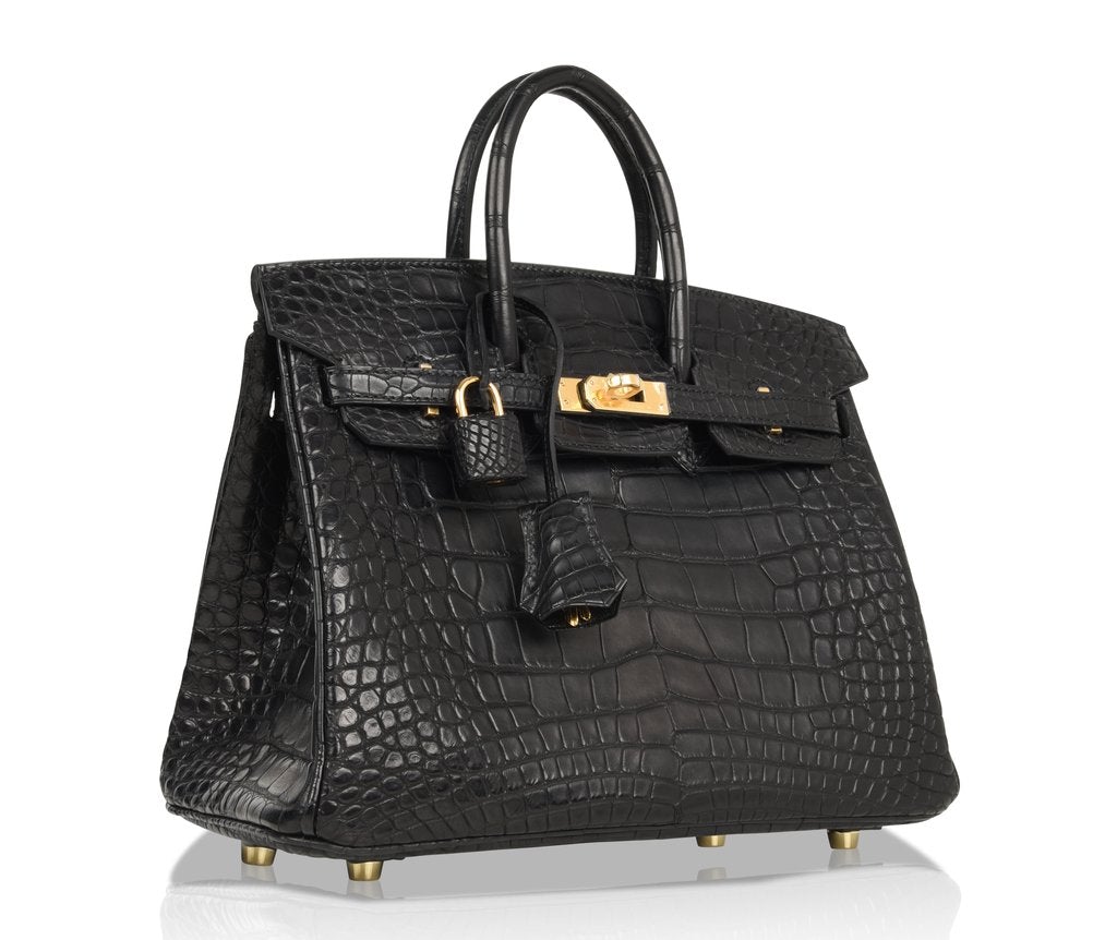 Hermès Birkin 25 Noir Alligator Bag GHW