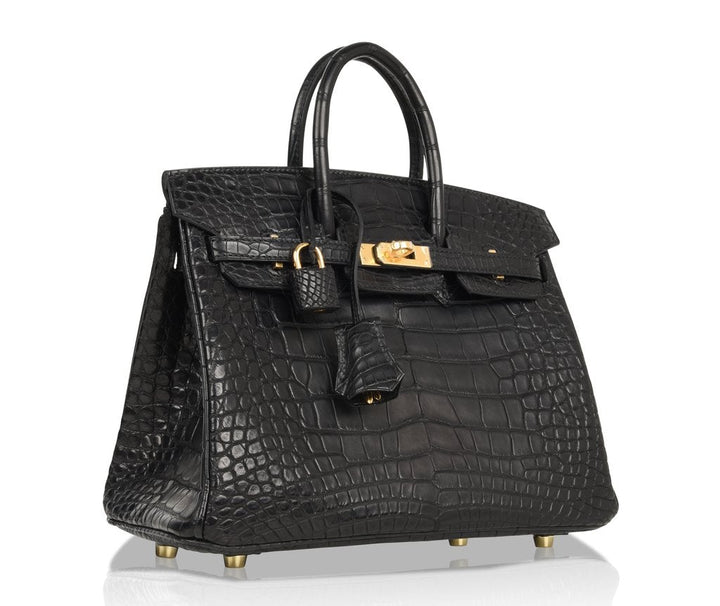 Hermès Birkin 25 Noir Alligator Bag GHW