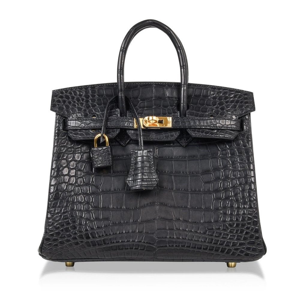 Hermès Birkin 25 Noir Alligator Bag GHW