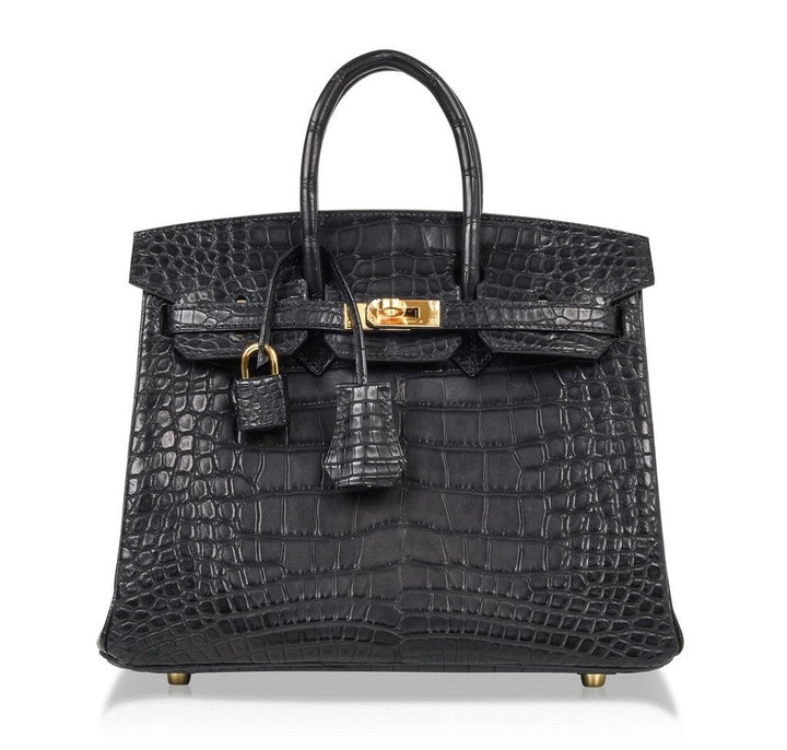 Hermès Birkin 25 Noir Alligator Bag GHW
