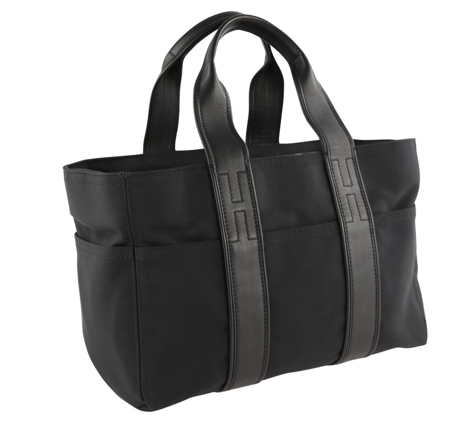 Hermès Acapulco And Leather Pm Noir Black Nylon Tote