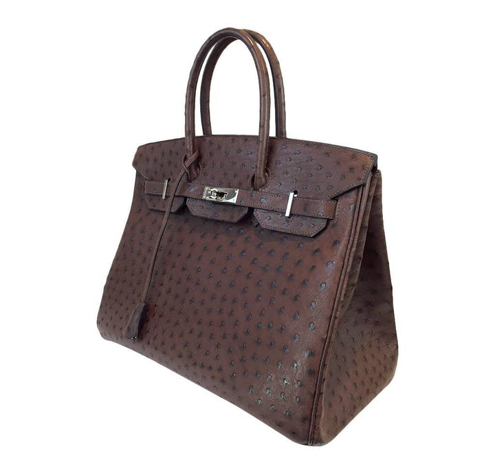 Hermès Marron Fonce Birkin Ostrich Bag