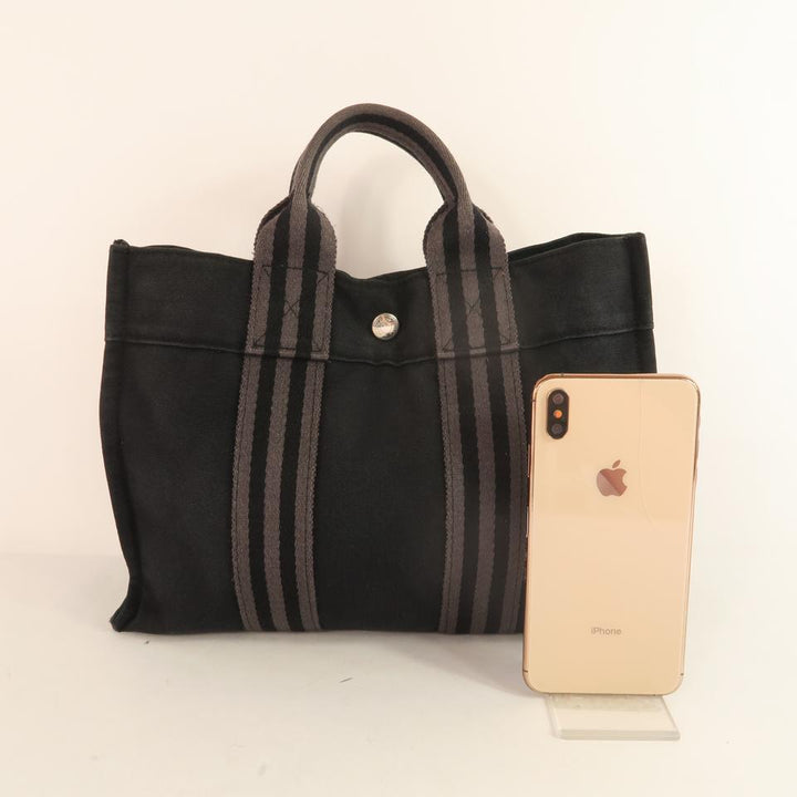 Hermès Fourre Tout Pm Black Canvas Tote
