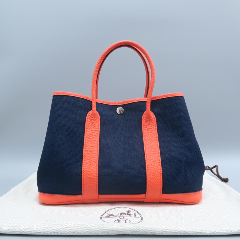 Hermès Garden Party 30 Navy Canvas Tote