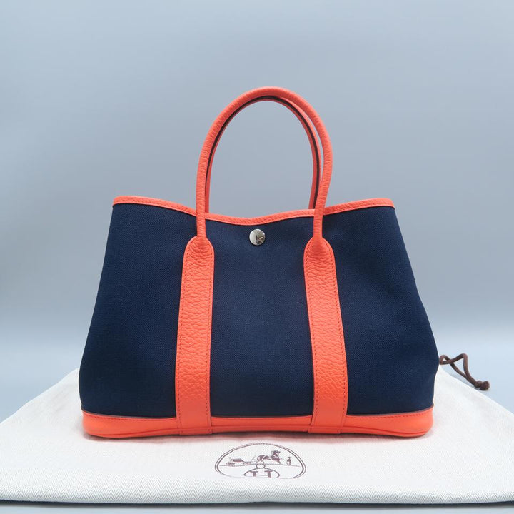 Hermès Garden Party 30 Navy Canvas Tote