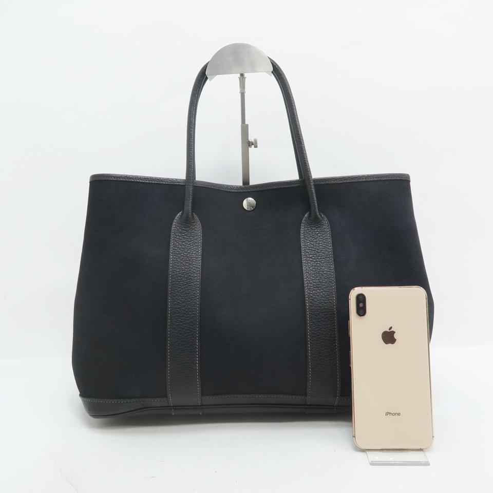 Hermès Garden Party 36 Black Canvas Tote