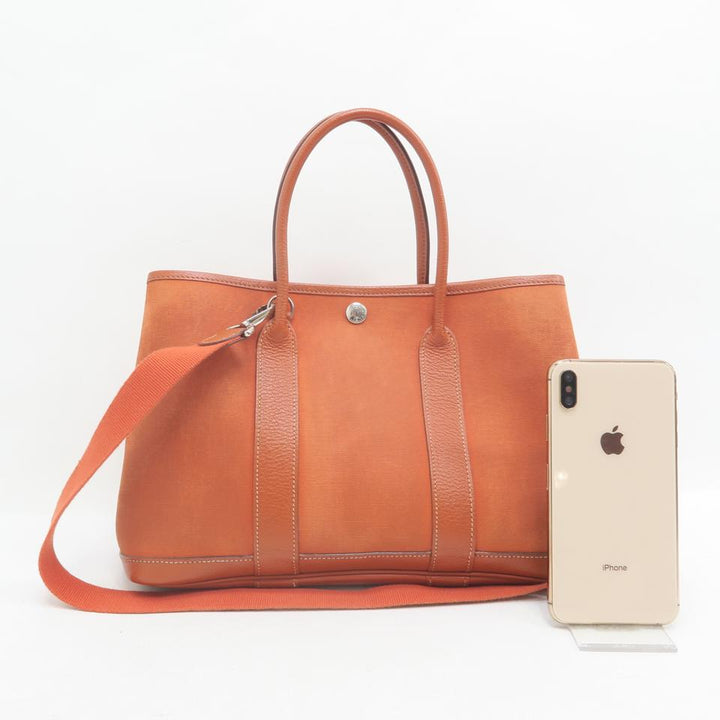Hermès Garden Party Pm Orange Canvas Tote