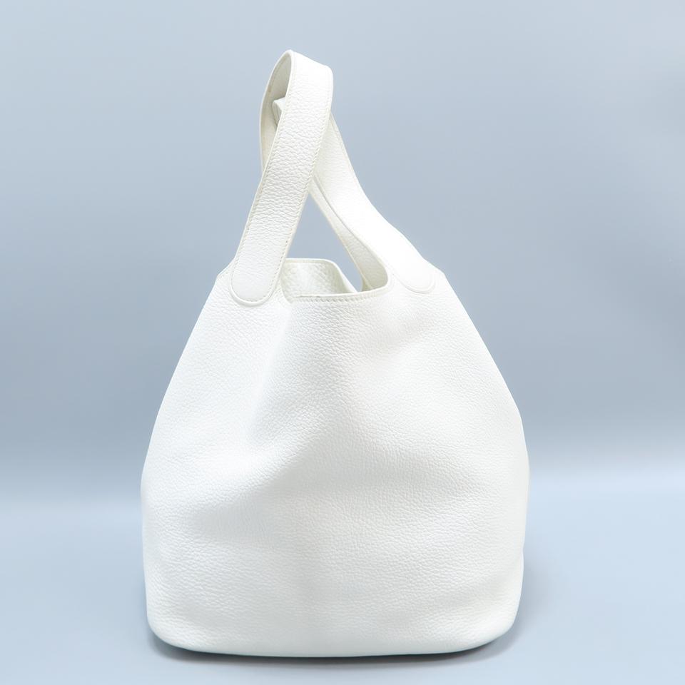 Hermès Picotin Lock 26 White Togo Tote