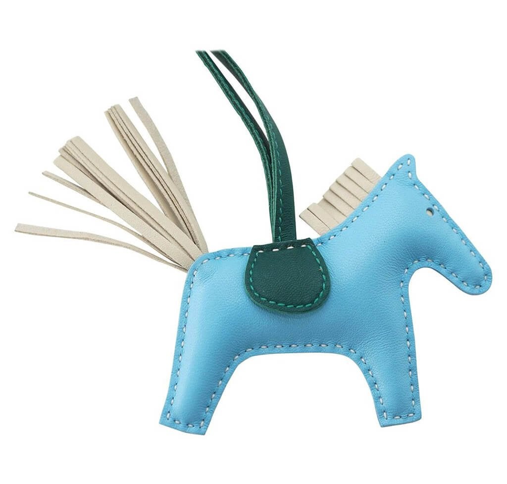 Hermès Rodeo Horse Bag Charm Blue Celeste