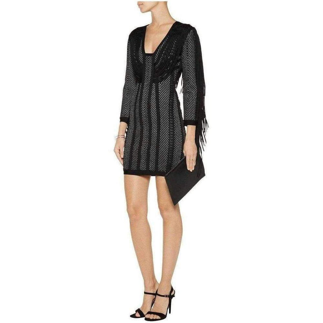 Doutzen Plaited Chevron Fringe Dress