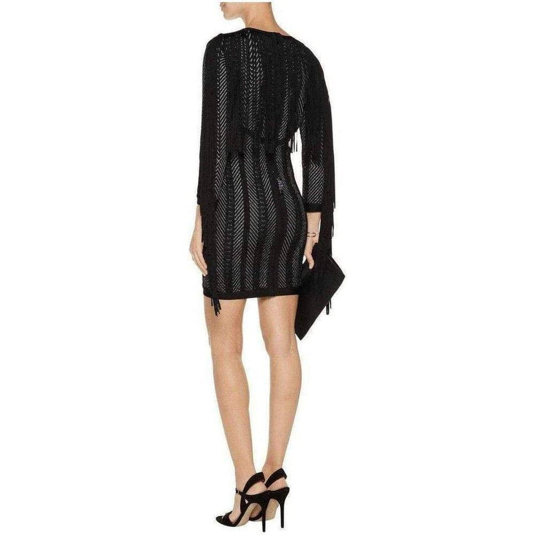 Doutzen Plaited Chevron Fringe Dress