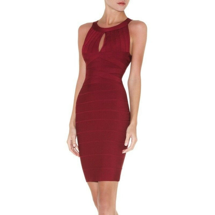 Iridessa Signature Bandage Maroon Dress