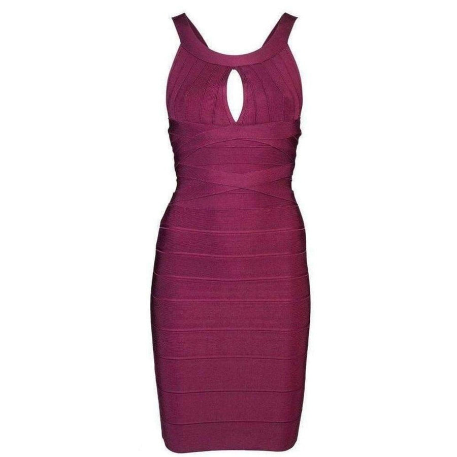 Hervé Léger-Iridessa Signature Bandage Maroon Dress - Runway Catalog