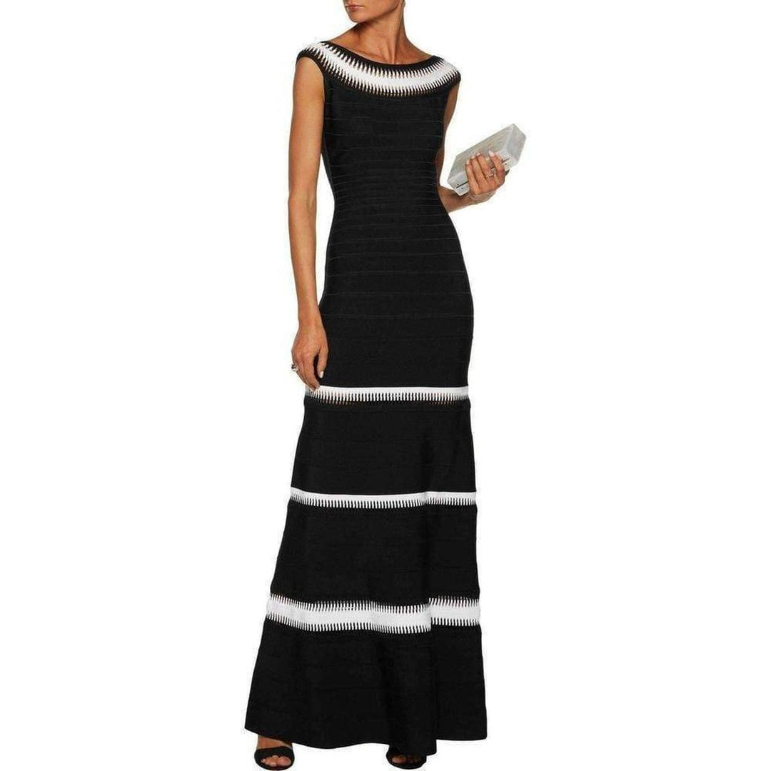 Mariana Lattice Trimmed Bandage Gown