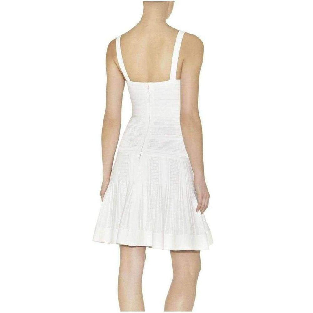 Thana Textured Jacquard Yarn White Dress