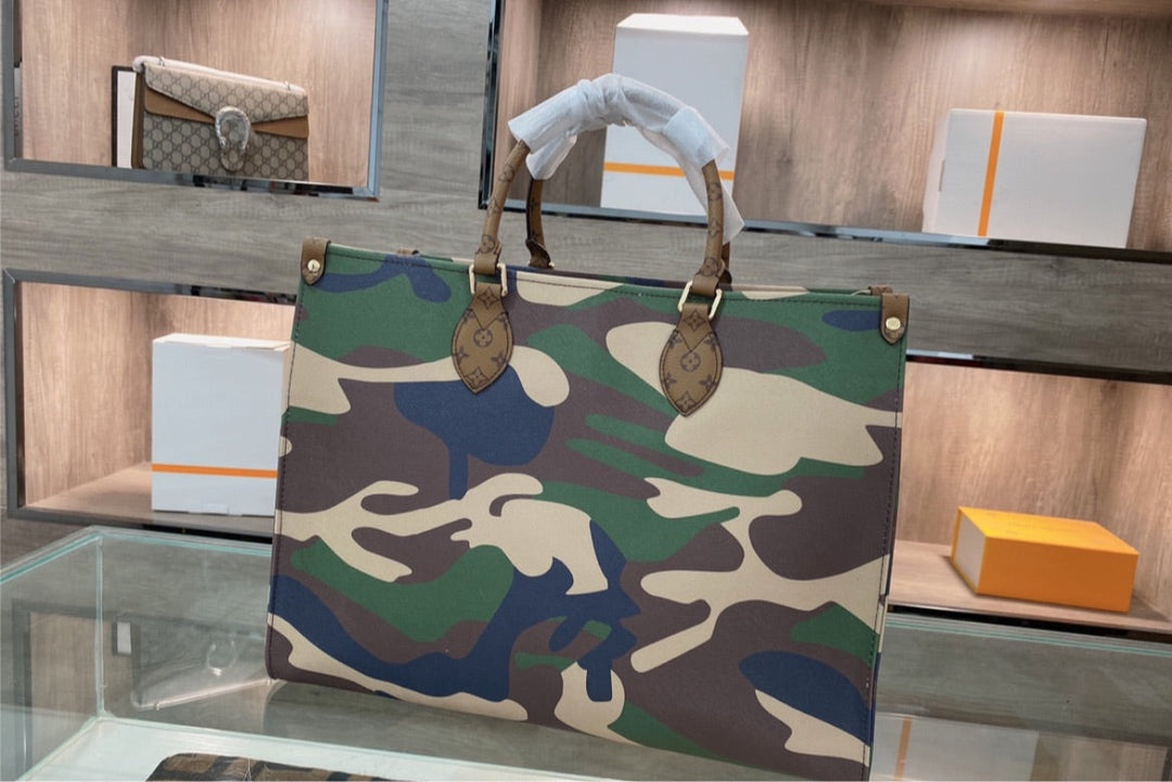 Army Color LV woman Large Handbag