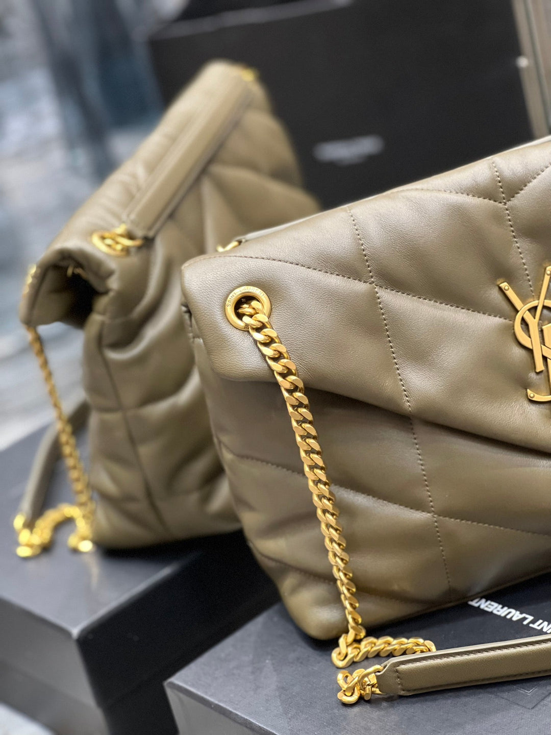 YSL PUFFER MEDIUM BAG IN QUILTED LAMBSKIN