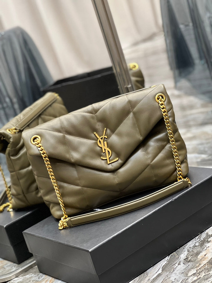 YSL PUFFER MEDIUM BAG IN QUILTED LAMBSKIN