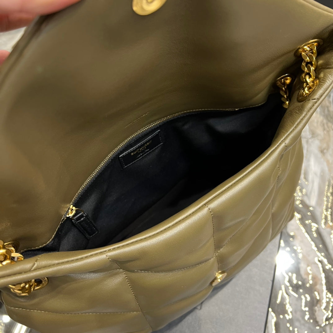 YSL PUFFER MEDIUM BAG IN QUILTED LAMBSKIN