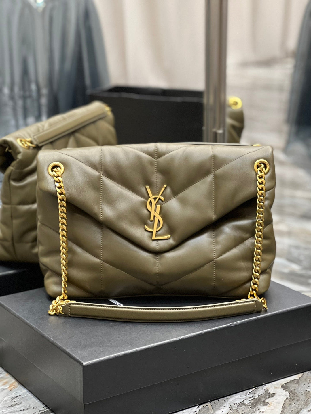 YSL PUFFER MEDIUM BAG IN QUILTED LAMBSKIN
