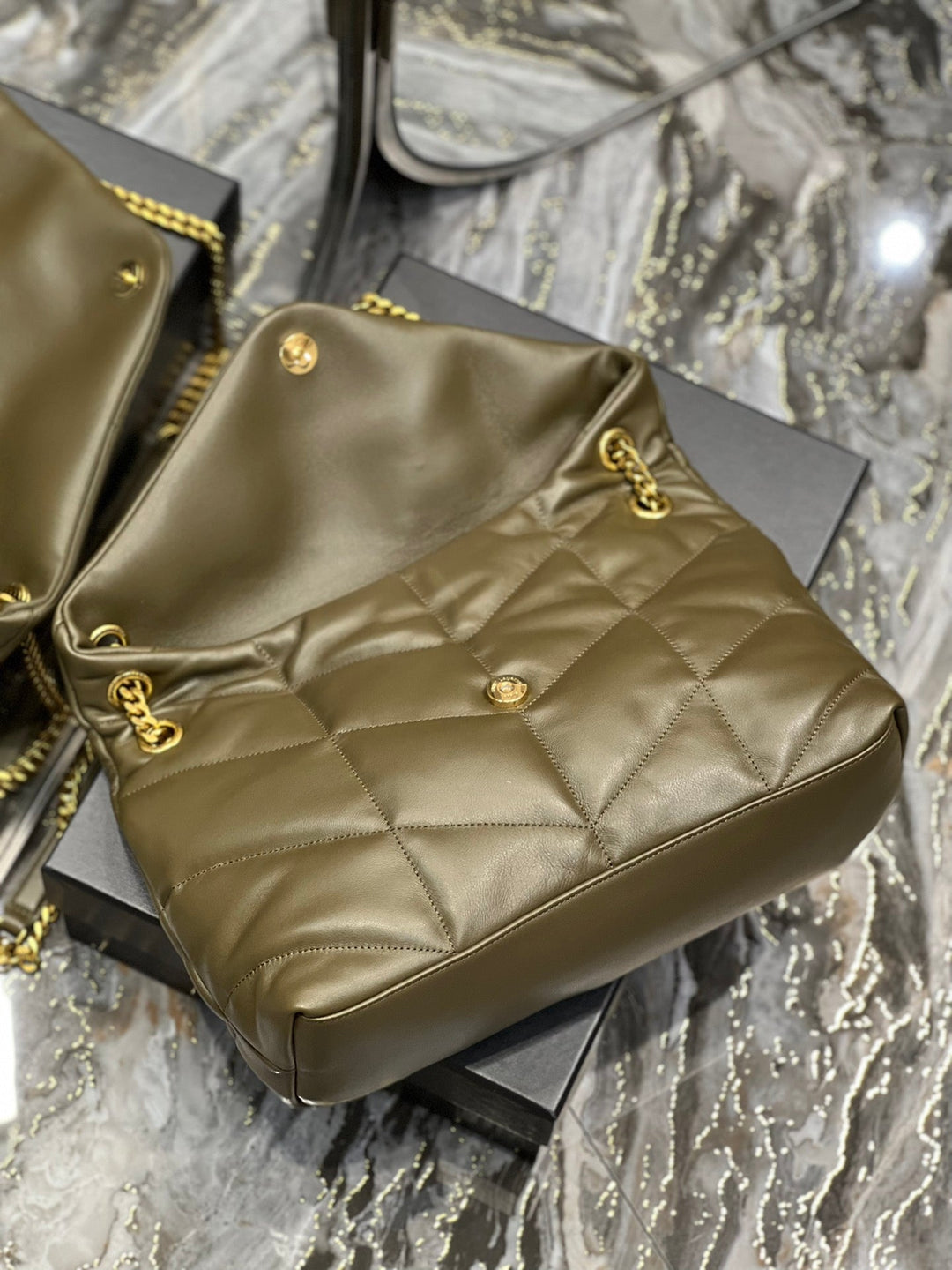 YSL PUFFER MEDIUM BAG IN QUILTED LAMBSKIN