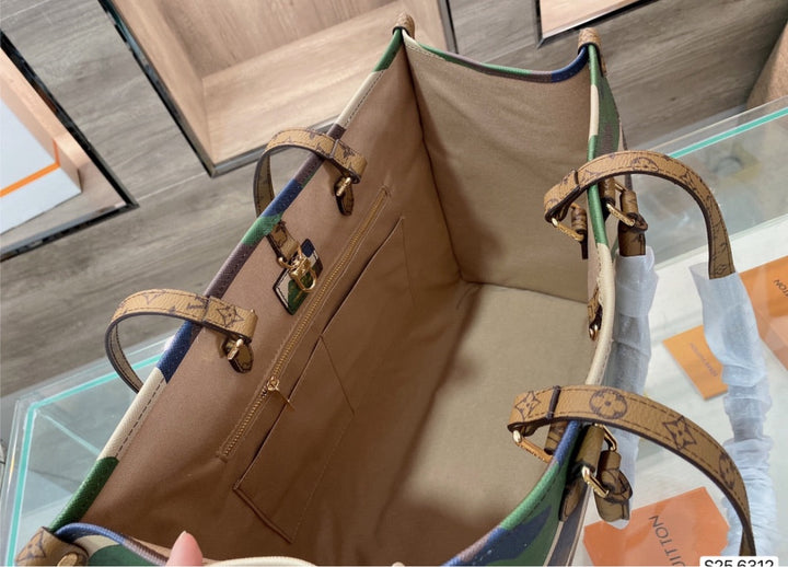 Army Color LV woman Large Handbag